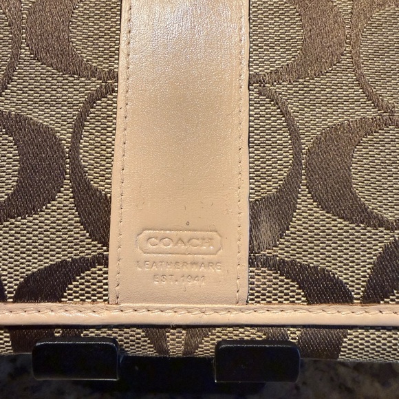 Coach Legacy Signature Wallet (Tan Canvas and Leather) - Picture 2 of 13